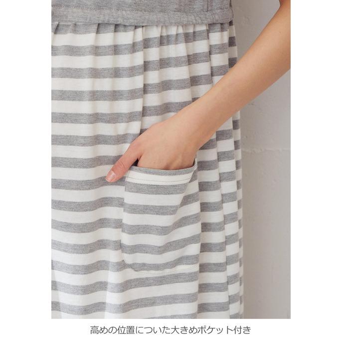 前開き マタニティ パジャマ 授乳服 さらりと快適 スタイルアップ 半袖 マタニティパジャマ 全国一律送料無料 ワンピース 妊婦服 無地 ボーダー ネグリジェ