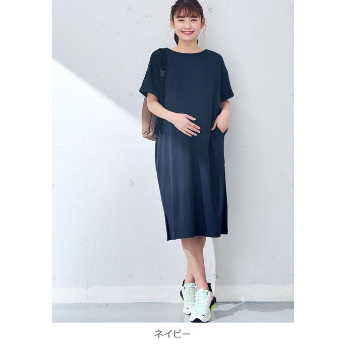 SALE 制菌 防臭加工 前後2WAY 授乳服 マタニティ 服 ワンピース 天竺 カットソー Vネック ワンピース 妊婦服 半袖 マタニティワンピース｜angeliebe｜12