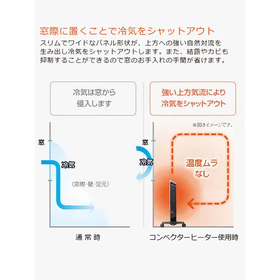 デロンギ コンベクターヒーター HXJ60L12 パネルヒーター 8畳 9畳 10畳 暖房 安心 DeLonghi節電 送料無料｜angeliebe｜02