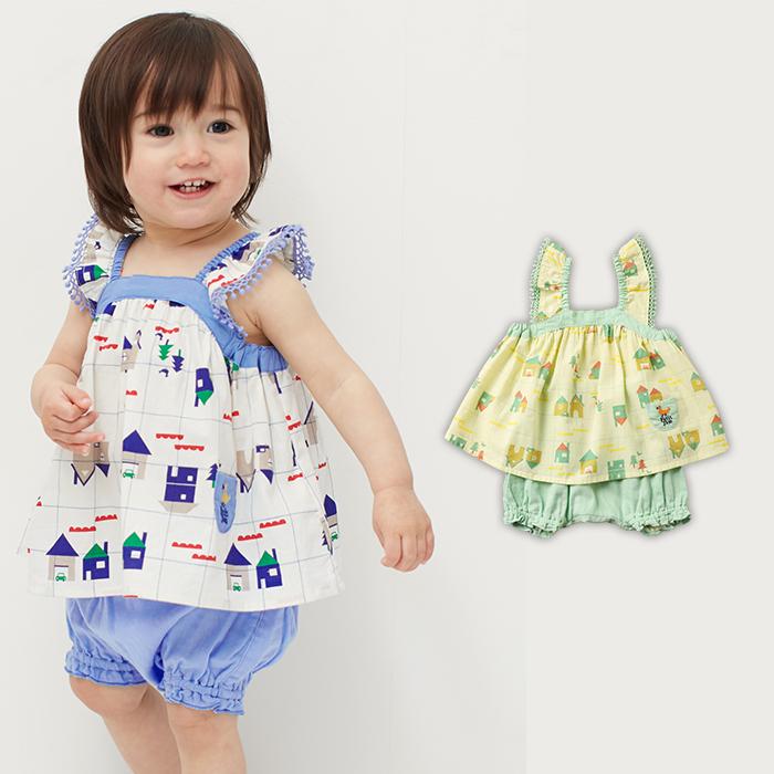 Petit jam（プチジャム） ベビー服 キャミ＆ブルマセット おうち柄 