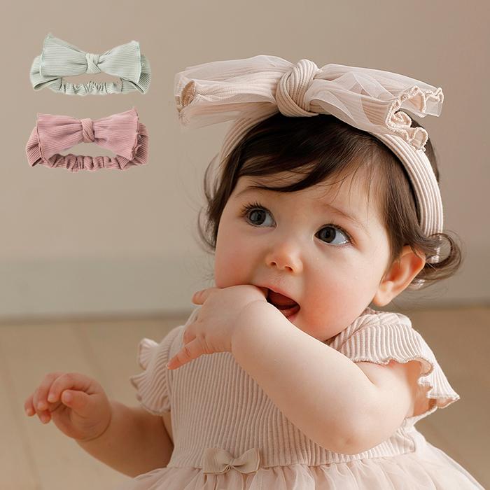 ベビー服 Coto Cotte チュール ヘアバンド 赤ちゃん ベビー用品 半袖 髪飾り ヘアアクセサリー 女の子 おんなのこ 発表会 リボン 誕生日プレゼント