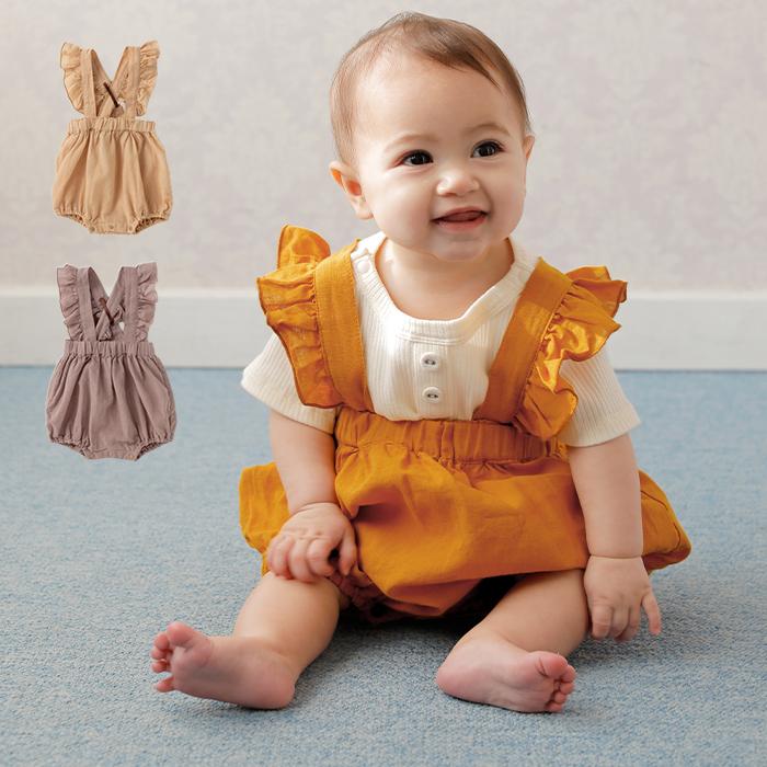 ベビー服 La Stella コットン リネン フリル ショルダー サロペット 赤ちゃん ベビー用品 半袖 夏 ブルマ 着回し 女の子 男の子 Angeliebe Paypayモール店 通販 Paypayモール