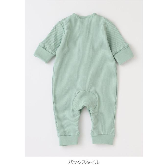 ベビー服 定価 シンプル リブ カバーオール 赤ちゃん ベビー用品 長袖 かわいい 白 おしゃれ 長ズボン ピンク ひっかき傷防止 防寒 Vネック ミント