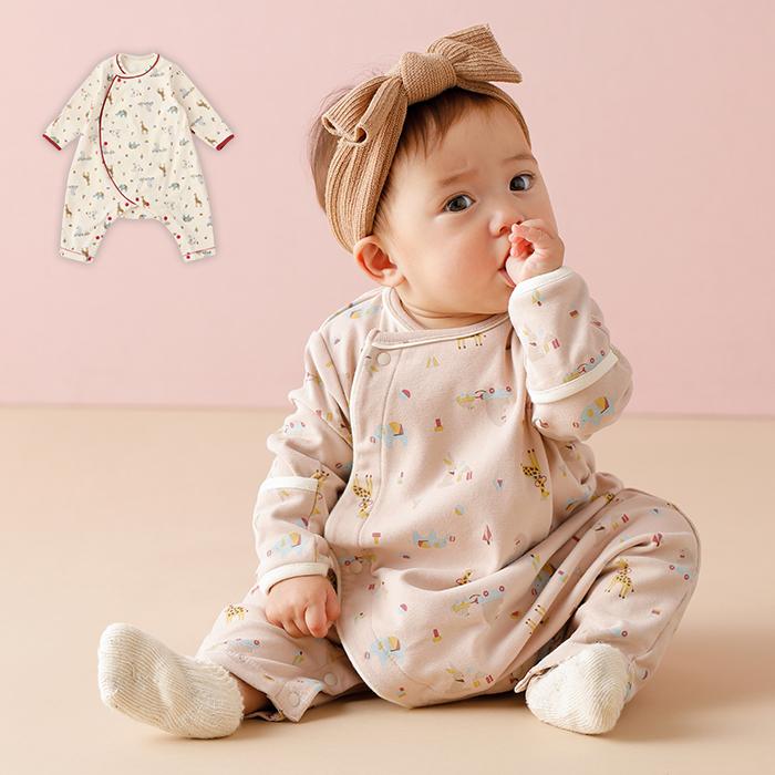 アニマル プリント ロンパース ふんわり あったか かんたん ロンパース 赤ちゃん 長袖 かわいい おしゃれ 60 70 女の子 男の子 Angeliebe Paypayモール店 通販 Paypayモール