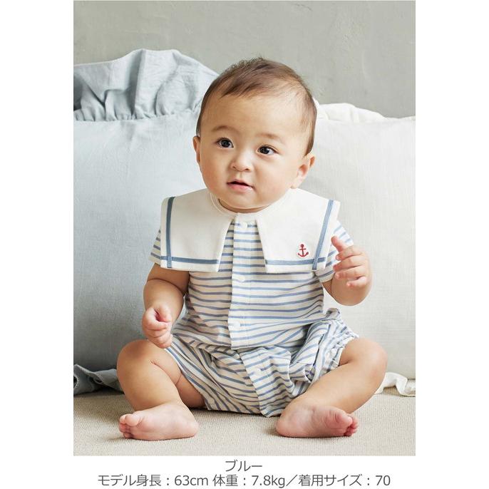ベビー服 男の子 おしゃれ ロンパース 夏 セーラー おとこのこ 男児 70