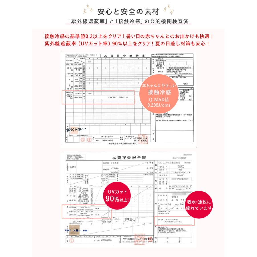 ケープ 接触冷感 UVカットアニマルひんやりケープ  遮蔽率90％以上  3WAY 抱っこ おんぶ ベビーカー 夏 くま クマさん 抱っこひもカバー｜angeliebe｜04