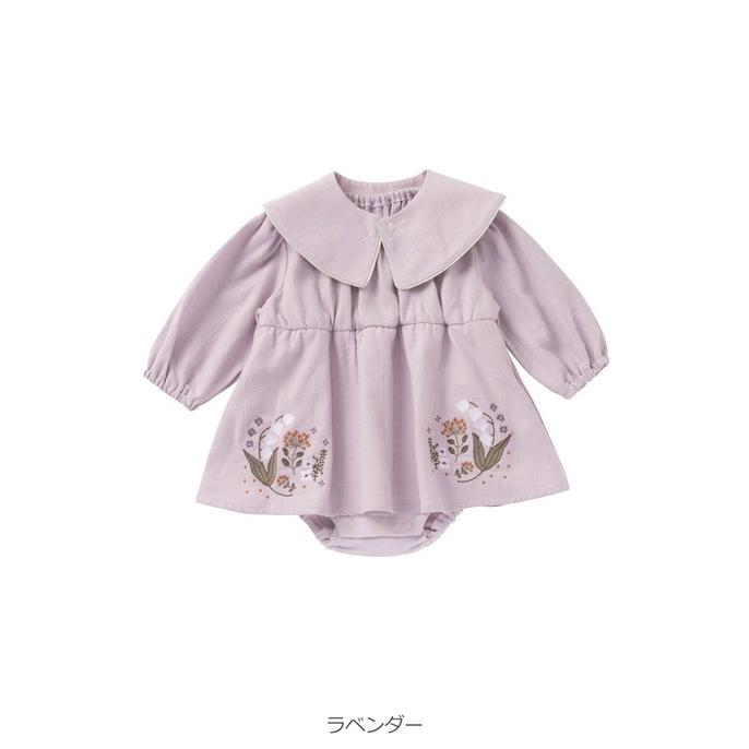 Seraph ベビー服 ロンパース 長袖 女の子 70 80 スタイ付き
