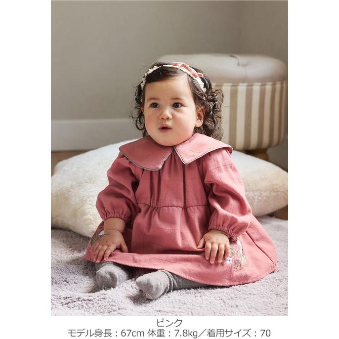 Seraph ベビー服 ロンパース スタイ付きすずらん刺繍ロンパース Seraph ベビー服 ロンパース スタイ付きすずらん刺繍ロンパース