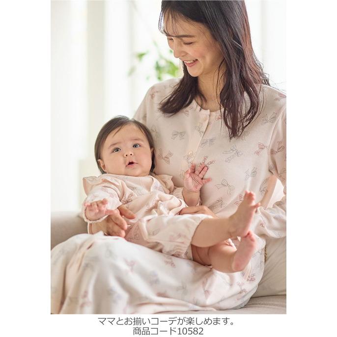 ANGELIEBE ベビー服 ロンパース 60 70 長袖 新生児 服 リボン柄