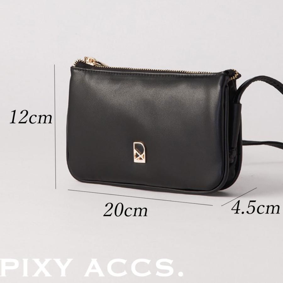 保証付 返品OK 日本正規代理店 PIXY ACCS. ピクシーアックス PX230012 レディース ソフトレザー ロゴ ショルダーバッグ ミニバッグ 台湾 〓注柔軟迷〓包_17