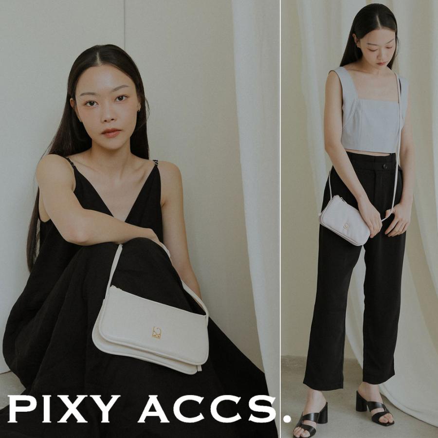 保証付 返品OK 日本正規代理店 PIXY ACCS. ピクシーアックス PX230012 レディース ソフトレザー ロゴ ショルダーバッグ ミニバッグ 台湾 〓注柔軟迷〓包_1