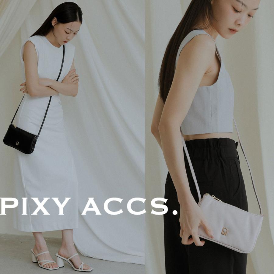 保証付 返品OK 日本正規代理店 PIXY ACCS. ピクシーアックス PX230012 レディース ソフトレザー ロゴ ショルダーバッグ ミニバッグ 台湾 〓注柔軟迷〓包_2