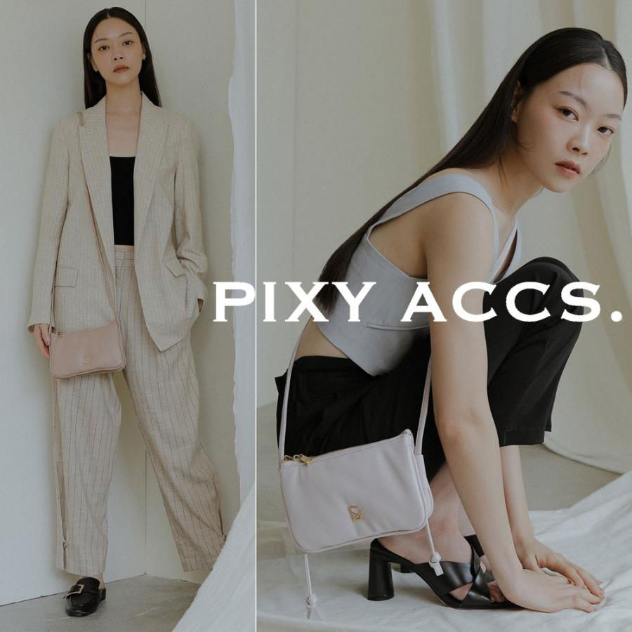 保証付 返品OK 日本正規代理店 PIXY ACCS. ピクシーアックス PX230012 レディース ソフトレザー ロゴ ショルダーバッグ ミニバッグ 台湾 〓注柔軟迷〓包_3