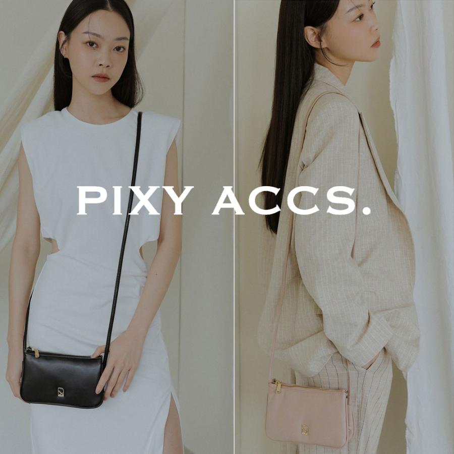 保証付 返品OK 日本正規代理店 PIXY ACCS. ピクシーアックス PX230012 レディース ソフトレザー ロゴ ショルダーバッグ ミニバッグ 台湾 〓注柔軟迷〓包_4