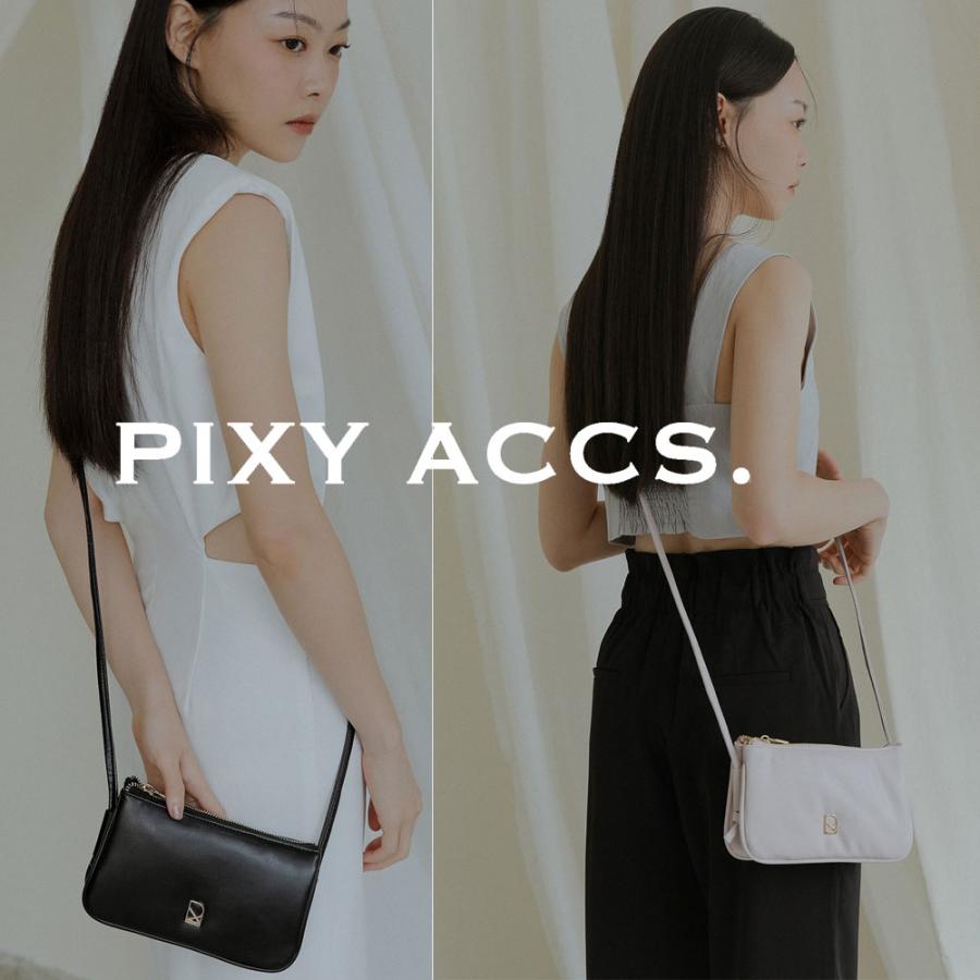 保証付 返品OK 日本正規代理店 PIXY ACCS. ピクシーアックス PX230012 レディース ソフトレザー ロゴ ショルダーバッグ ミニバッグ 台湾 〓注柔軟迷〓包_6