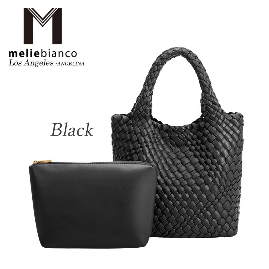 限定品 2024 Melie Bianco（メリービアンコ）BC4520 Eloise Black Recycled Vegan Tote Bag レディース 手編み メッシュ リッチ トートバッグ｜angelina｜08