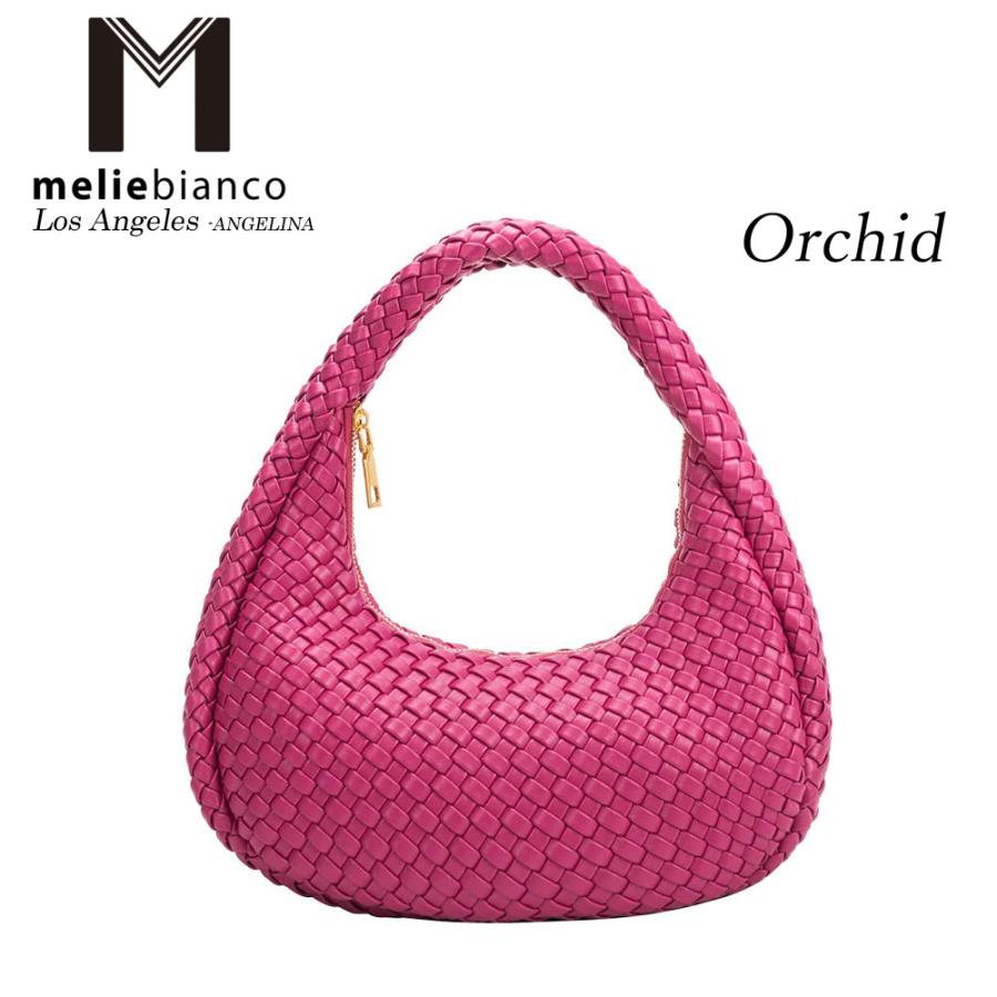 限定品 2024 Melie Bianco（メリービアンコ）BC4525 Lorelai Orchid Vegan Shoulder Bag レディース 手織り 編み込み メッシュ 網目 三日月 トートバッグ｜angelina｜05