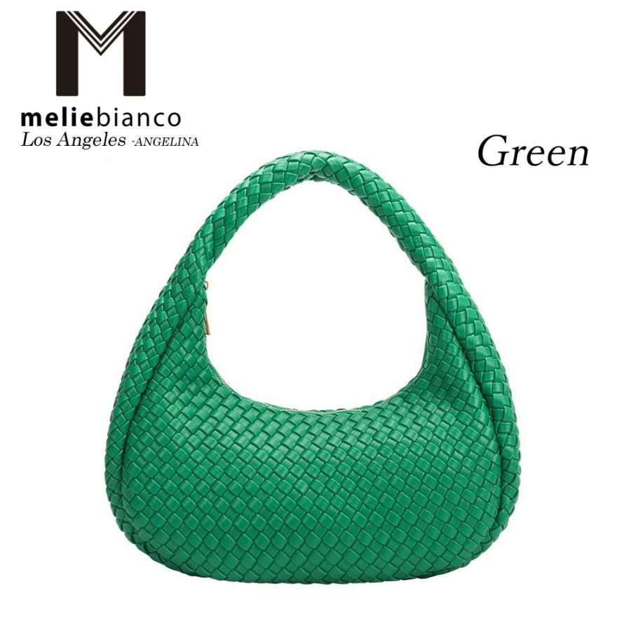 限定品 2024 Melie Bianco（メリービアンコ）BC4525 Lorelai Recycled Vegan Shoulder Bag レディース 手織り 編み込み メッシュ 網目 リッチ ハンドバッグ 三日月 トートバッグ 高級ヴィーガンレザー ビーガン ヘイリービーバー 30代 40代 20代 50代 ハーフムーン ボッテガ melie bianco（メリービアンコ） 限定品 Melie Bianco（メリービアンコ