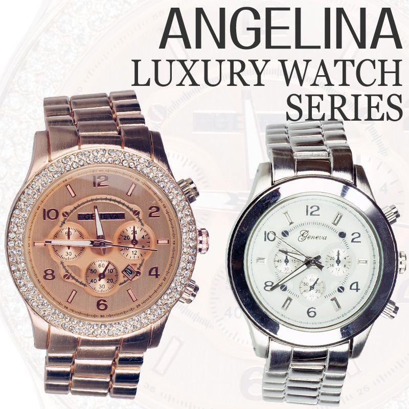 GENEVA メンズ腕時計 バーニーズ クロノグラフ メタル ウォッチ