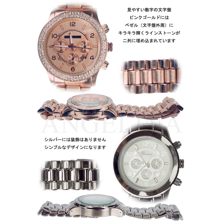 GENEVA メンズ腕時計 バーニーズ クロノグラフ メタル ウォッチ