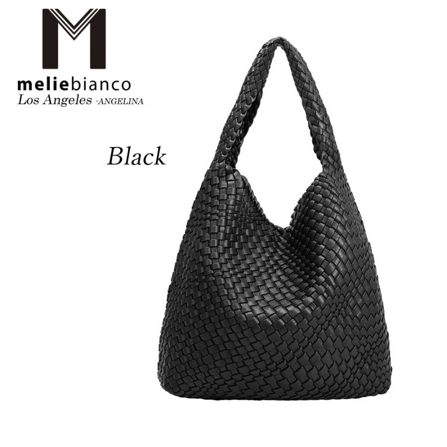 限定品  Melie Bianco（メリービアンコ）AB9559 レディース 編み込み メッシュ 網目 大きめ リッチ トートバッグ 高級ヴィーガンレザーヘイリービーバーの画像