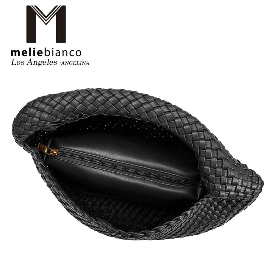 限定品  Melie Bianco（メリービアンコ）AB9559 レディース 編み込み メッシュ 網目 大きめ リッチ トートバッグ 高級ヴィーガンレザーヘイリービーバーの画像