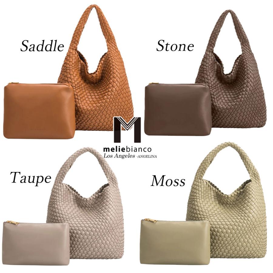 限定品  Melie Bianco（メリービアンコ）AB9559 レディース 編み込み メッシュ 網目 大きめ リッチ トートバッグ 高級ヴィーガンレザーヘイリービーバーの画像