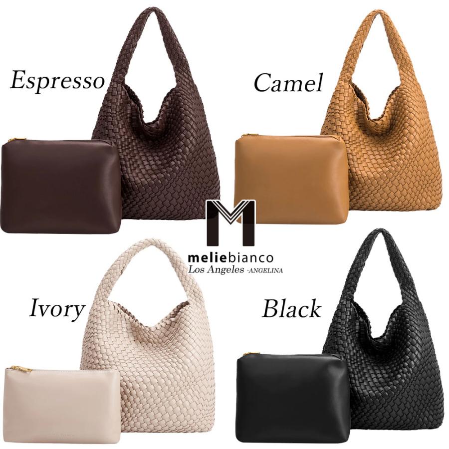限定品  Melie Bianco（メリービアンコ）AB9559 レディース 編み込み メッシュ 網目 大きめ リッチ トートバッグ 高級ヴィーガンレザーヘイリービーバーの画像