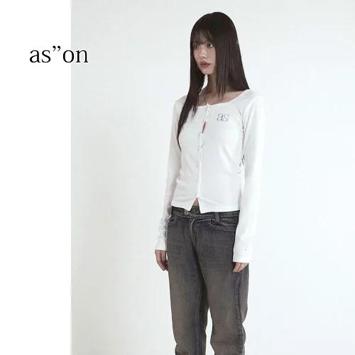 ason as\"on アズオン カーディガン ブラック 白　韓国 シズニルック 日本未入荷 正規品 保証付き 2026 as