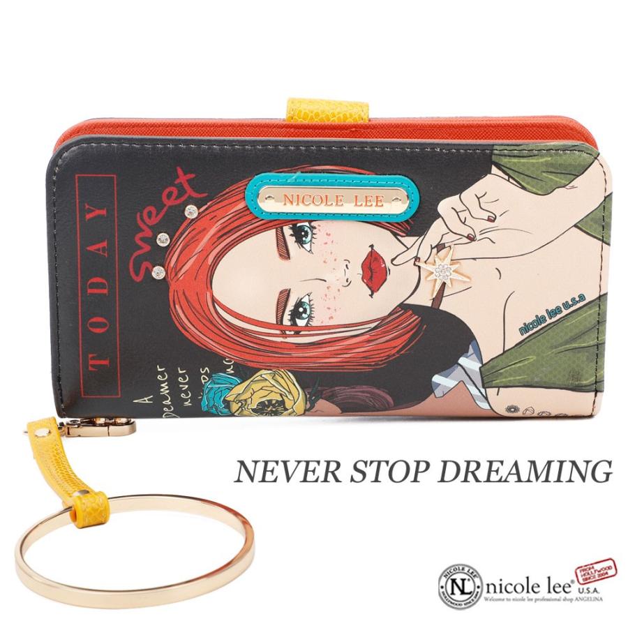 数量限定 NICOLE LEE ニコールリー PRT6700 フローラル ガールプリント ラウンドファスナー長財布 ストラップ付 ヴィーガン レディース さいふ 人気 おしゃれ ママ ブランド カード入れ 30代 40代 20代 アニメ RFIDブロッキング機能 ビーガンレザー Nicole Lee（ニコールリー） 数量限定 PRT6700 フローラル ガール