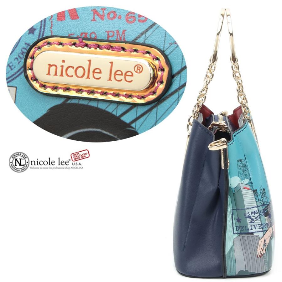 数量限定 NICOLE LEE ニコールリー PRT15083 チェーンハンドル ハンドバッグ ショルダー　ミニ ビーガン レディース バッグ フローラル アートプリント｜angelina｜08