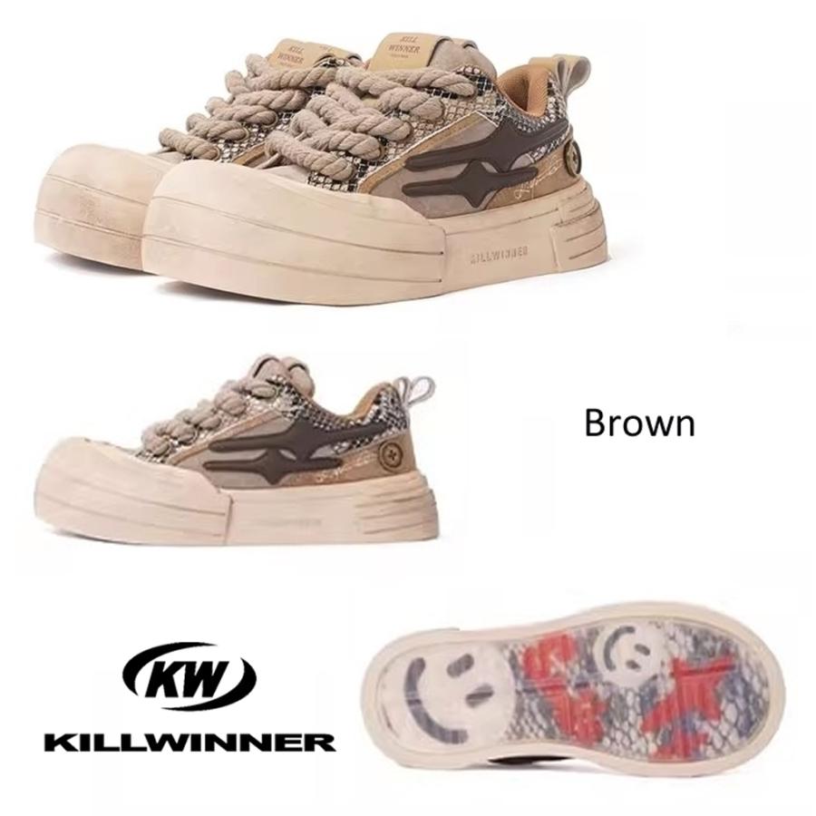 KILLWINNER キルウィナー　厚底スニーカー　ブラウン　正規品　値下げ不可 2026新ブランド！保証付 返品OK KILLWINNER キルウィナー 日本 未入荷
