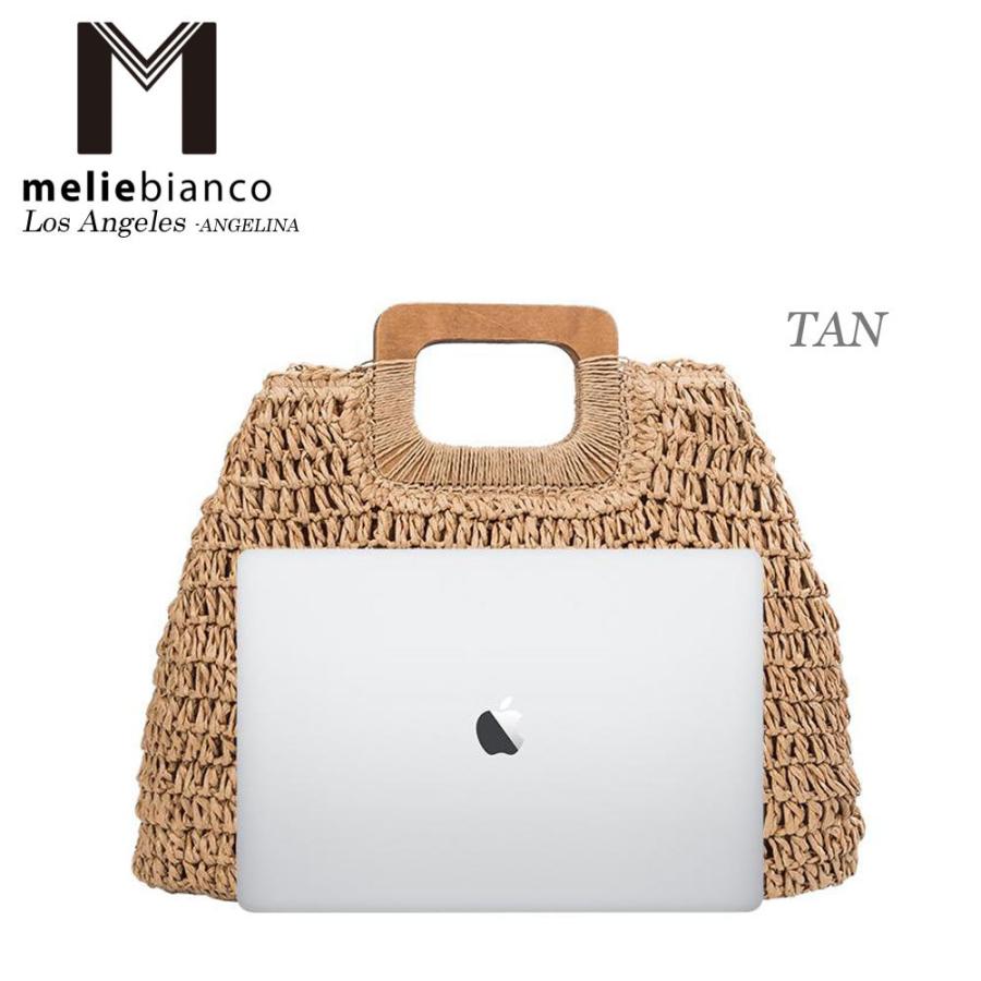 限定品 Melie Bianco メリービアンコ TM5016 HARLEY レディース ナチュラル ウッドハンドル ストロー ハンドバッグ トートバッグ 高級ヴィーガンレザー melie bianco（メリービアンコ） 限定品 TM5016 HARLEY レディース