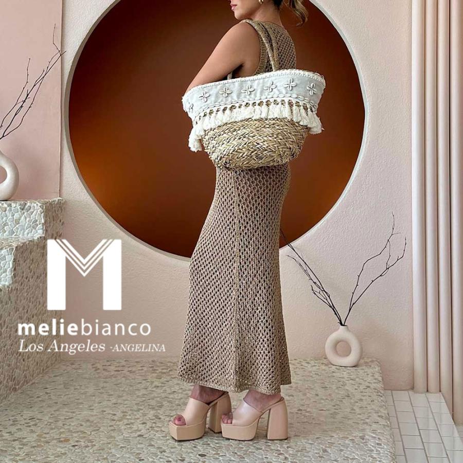 限定品 Melie Bianco（メリービアンコ）YN7535 Cher Raffia Large Shoulder Bag レディース ボヘミアン メッシュ 網目 手編み ストロー トートバッグ_1