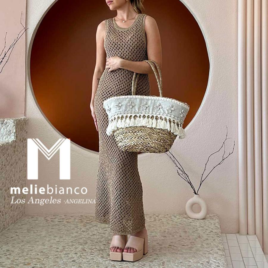 限定品 Melie Bianco（メリービアンコ）YN7535 Cher Raffia Large Shoulder Bag レディース ボヘミアン メッシュ 網目 手編み ストロー トートバッグ_2