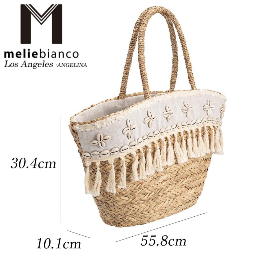 限定品 Melie Bianco（メリービアンコ）YN7535 Cher Raffia Large Shoulder Bag レディース ボヘミアン メッシュ 網目 手編み ストロー トートバッグ_4