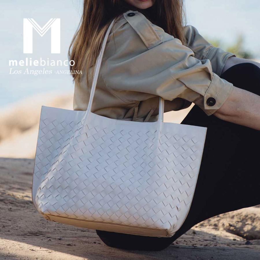 限定品 2024 Melie Bianco（メリービアンコ）YN7556 VictoriaMediumRecycledVeganToteBag レディース 編み込み メッシュ トートバッグ 高級 リサイクルビーガンレザー ヘイリービーバー 30代 40代 20代 50代 ボッテガ 海外人気ブランド instagram 大きめ 通勤通学 シンプル melie bianco（メリービアンコ） 限定品 Melie Bianco（メリービアンコ
