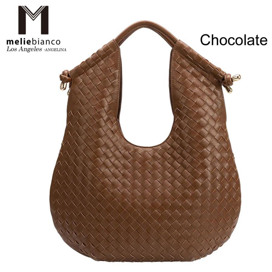 限定品  Melie Bianco メリービアンコ YN8160W Tracy 編み込み ショルダーバッグ メッシュ 網目  バッグ 大きめ トートバッグ ボッテガ トレーシーの画像