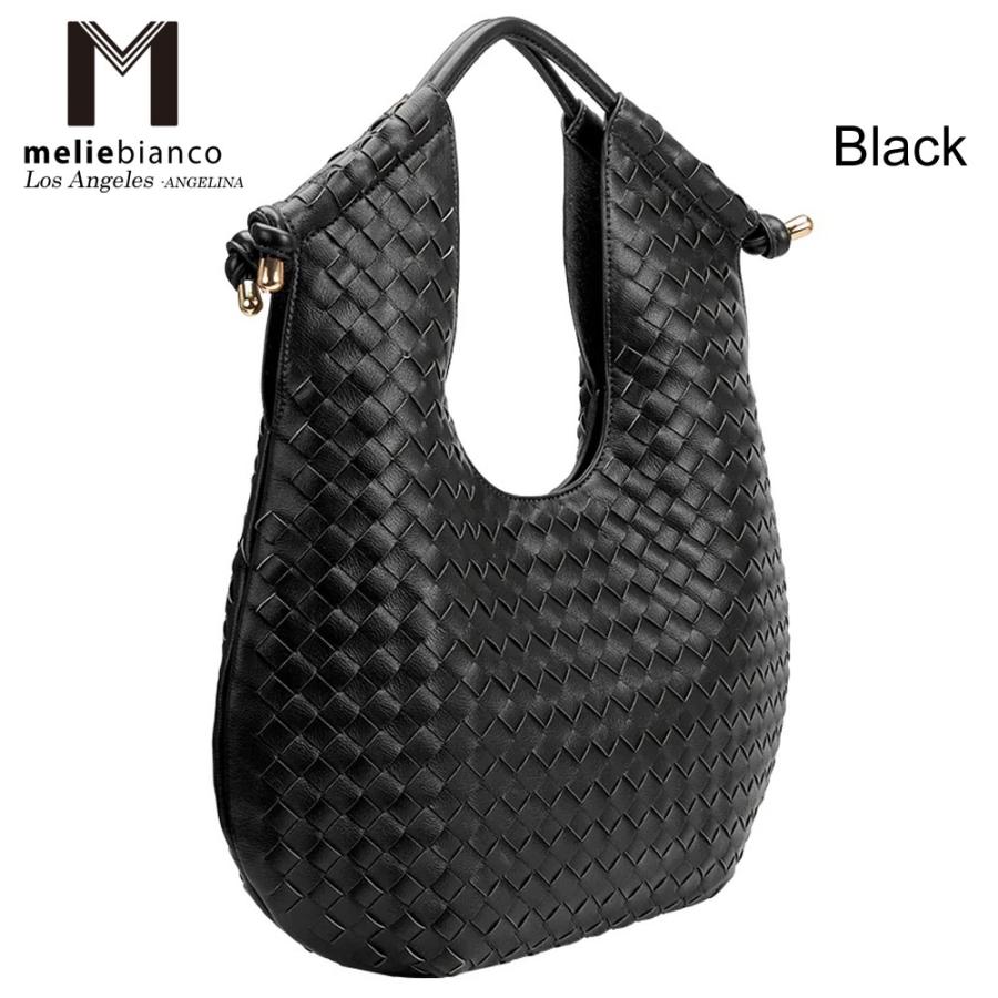 限定品  Melie Bianco メリービアンコ YN8160W Tracy 編み込み ショルダーバッグ メッシュ 網目  バッグ 大きめ トートバッグ ボッテガ トレーシーの画像