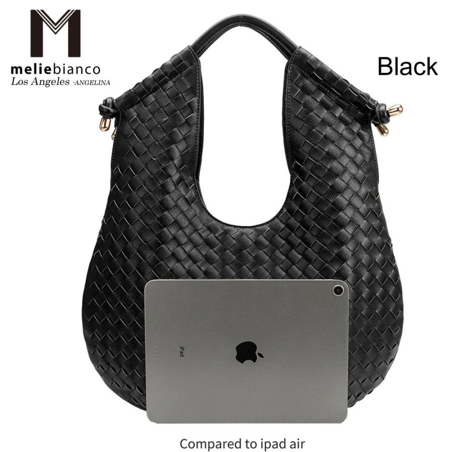 限定品  Melie Bianco メリービアンコ YN8160W Tracy 編み込み ショルダーバッグ メッシュ 網目  バッグ 大きめ トートバッグ ボッテガ トレーシーの画像