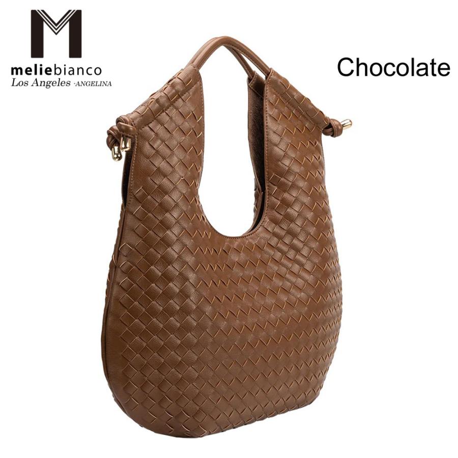 限定品  Melie Bianco メリービアンコ YN8160W Tracy 編み込み ショルダーバッグ メッシュ 網目  バッグ 大きめ トートバッグ ボッテガ トレーシーの画像