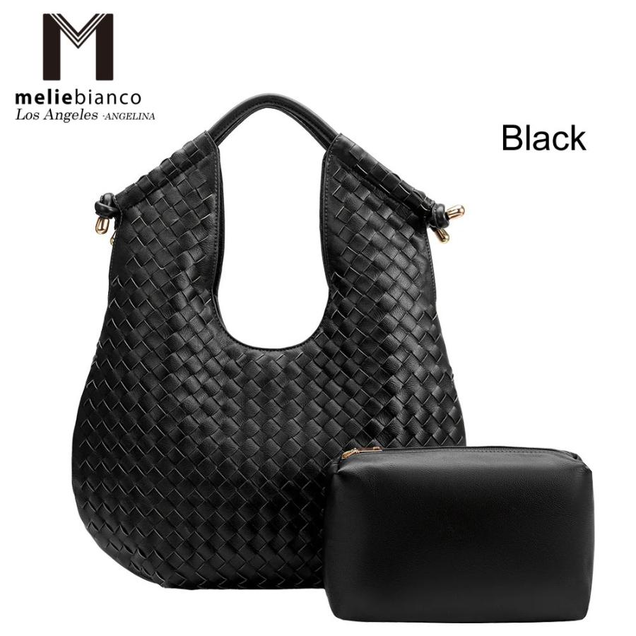 限定品  Melie Bianco メリービアンコ YN8160W Tracy 編み込み ショルダーバッグ メッシュ 網目  バッグ 大きめ トートバッグ ボッテガ トレーシーの画像