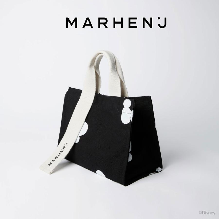 2026新ブランド！保証付 返品OK  MARHEN.J 日本 正規品  マルヘンジェイ Disney Rico Bag ブラック ミッキーマウス キャンバス トートバッグ ハンドバッグの画像