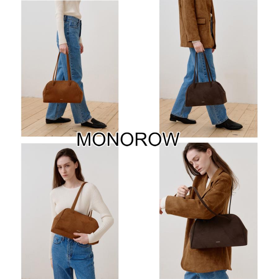 MONOROW ダークブラウン スエード ハンドバッグ 保証付 返品OK 日本 正規品 MONOROW モノロウ 2026 日本未入荷ブランド