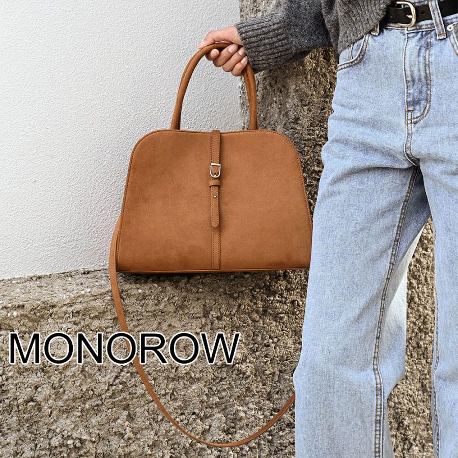 保証付 返品OK   日本　正規品  2026 日本未入荷ブランド MONOROW モノロウ BLANC MEDIUM SUEDE モノロー 韓国 スエード トートバッグ 2WAY ショルダーの画像