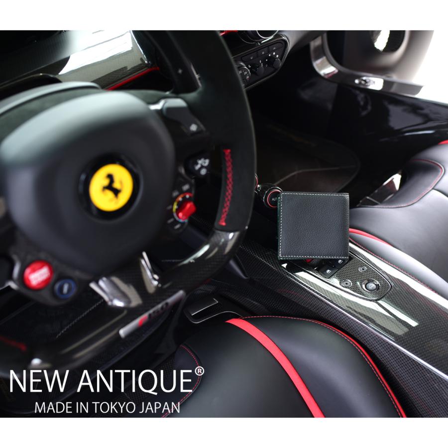 ベンツ ポルシェ BMW フェラーリ マセラティ レザー 使った ブランド レストモッド 手縫いレザー二つ折り 財布 さいふ 本革 ブッテーロ 日本製 送料無料 エコの画像