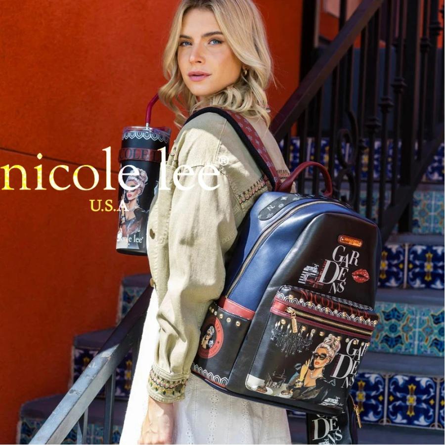 2026 数量限定！NICOLE LEE ニコールリー USB12769L レディース ポーチ付 リュックサック 18L USBポート付 バックパック 大きめ マザーズバッグ 旅行_1