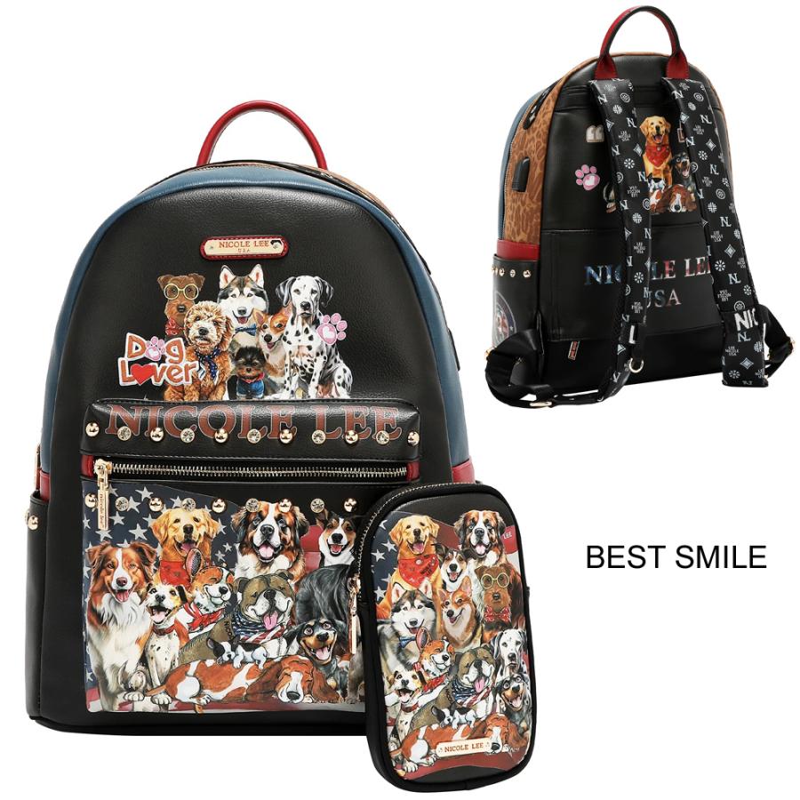 2026 数量限定！NICOLE LEE ニコールリー USB12769L レディース ポーチ付 リュックサック 18L USBポート付 バックパック 大きめ マザーズバッグ 旅行_9
