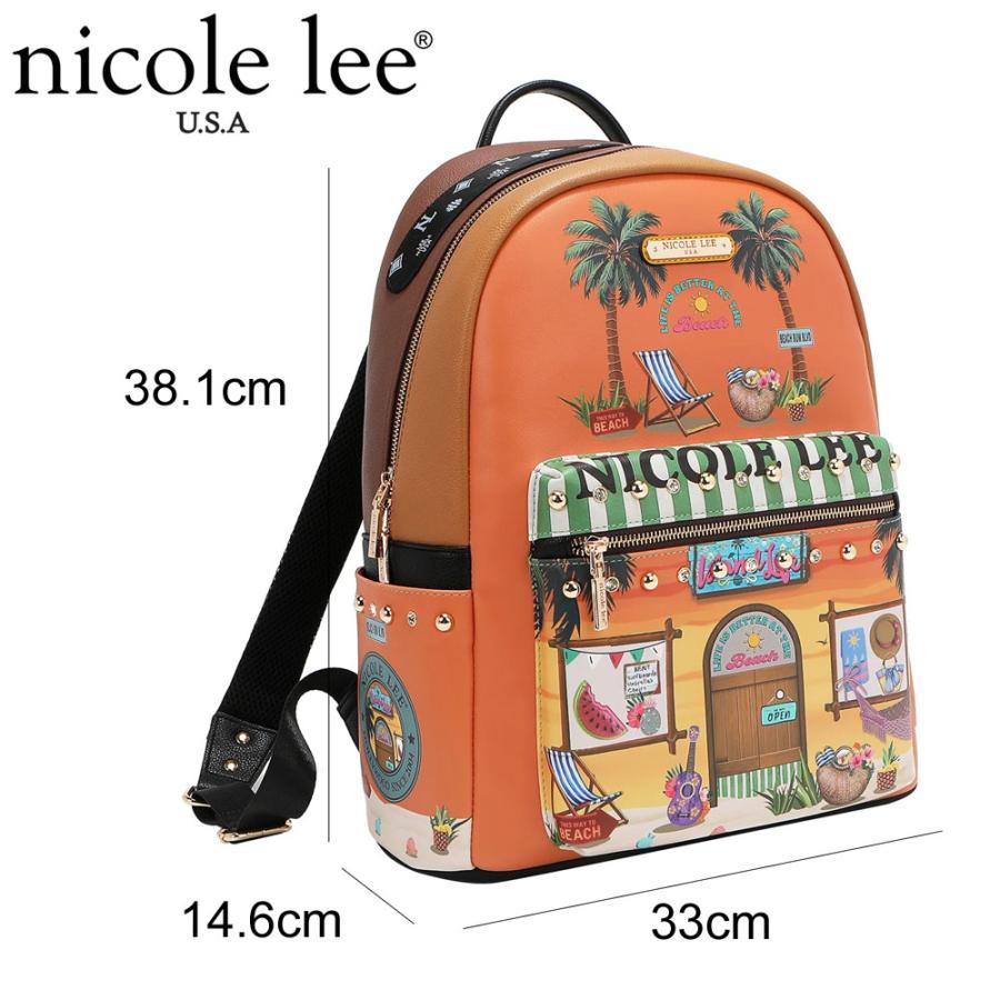 2026 数量限定！NICOLE LEE ニコールリー USB12769L レディース ポーチ付 リュックサック 18L USBポート付 バックパック 大きめ マザーズバッグ 旅行_11
