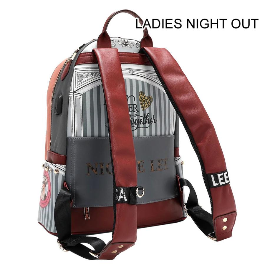 数量限定 NICOLE LEE ニコールリー BP16698 レディース ポーチ付き リュック バックパック 大きめ ママバッグ USB充電ポート付き 通勤通学 大容量_14